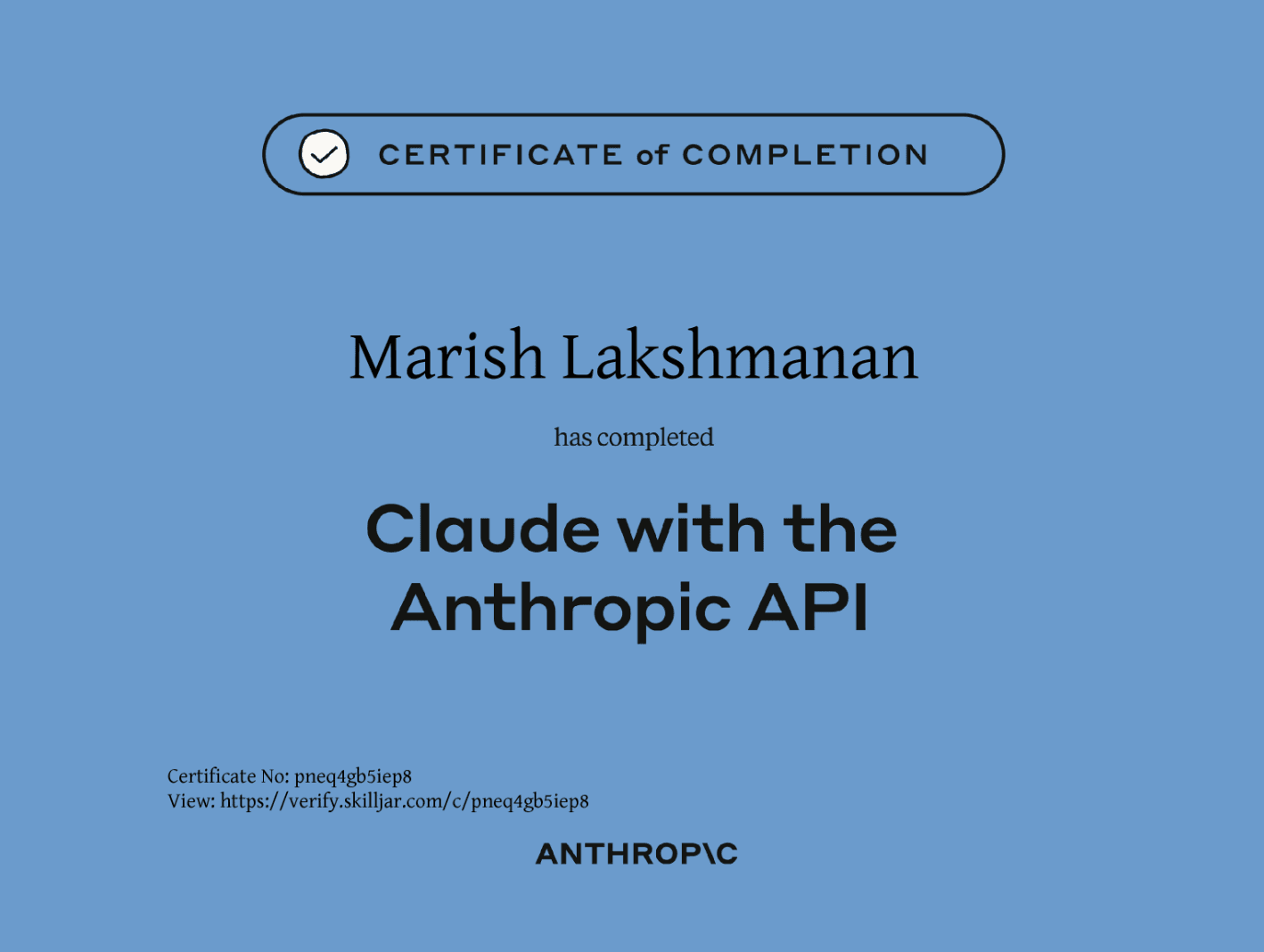 Claude with the Anthropic API